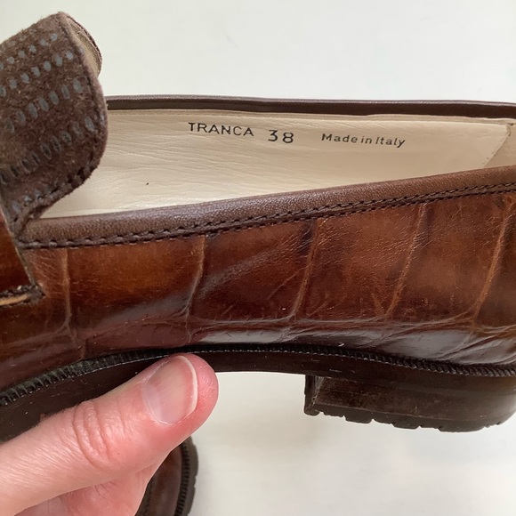 BALLY Brown Tranca Italian Leather & Suede Loafers Size 38 - Picture 9 of 12